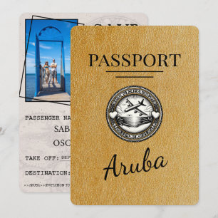 Gold Aruba Hochzeitseinladung Save The Date