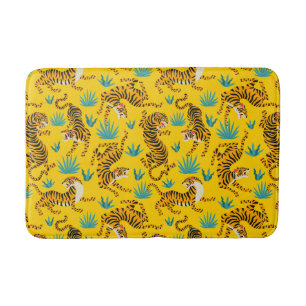 Gold Asian Tiger Pattern Badematte