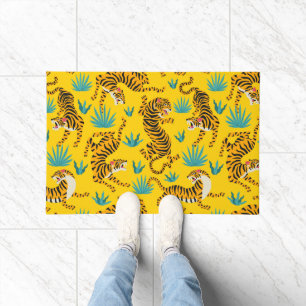 Gold Asian Tiger Pattern Fußmatte