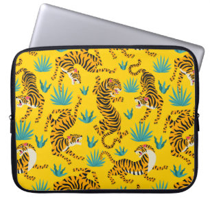 Gold Asian Tiger Pattern Laptopschutzhülle