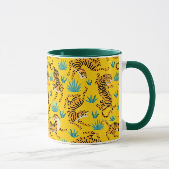 Gold Asian Tiger Pattern Tasse (Rechts)