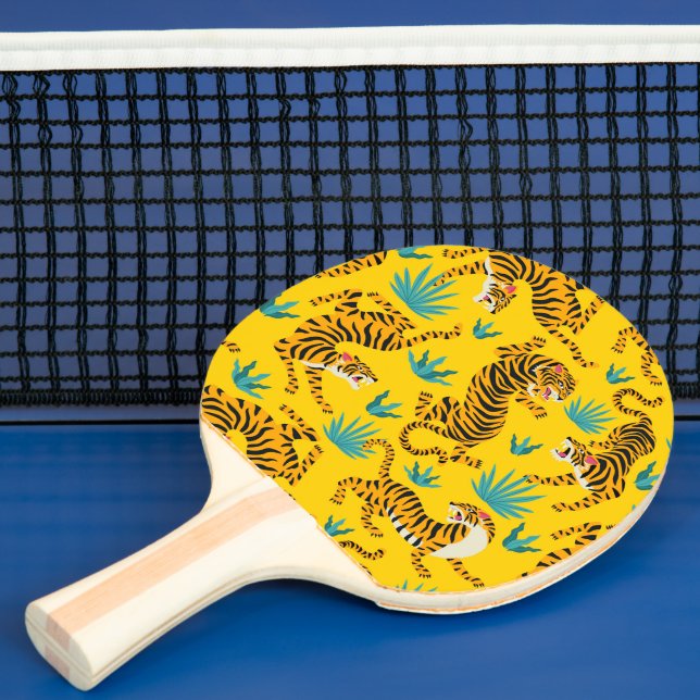 Gold Asian Tiger Pattern Tischtennis Schläger (InSitu)