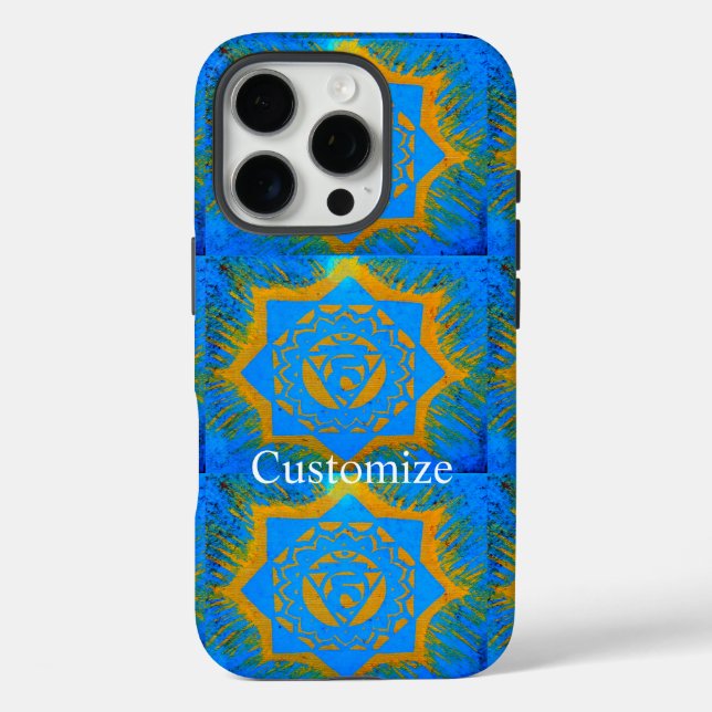 Gold auf blauem Tantrylon Case-Mate iPhone Hülle (Rückseite)
