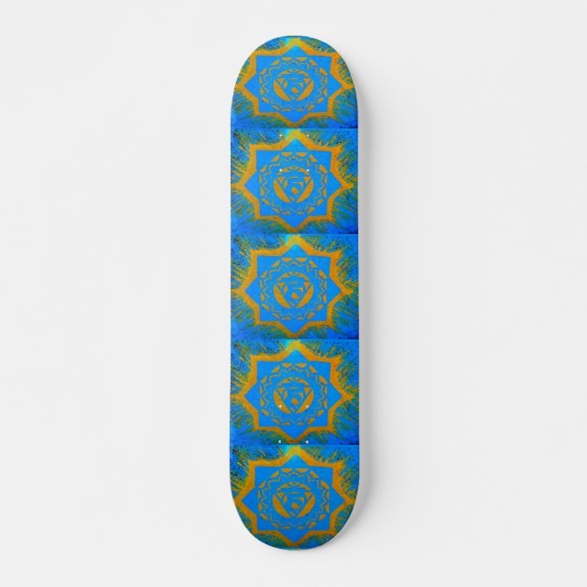 Gold auf blauem Tantrylon Skateboard (Vorne)