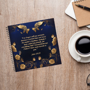 Gold auf blauer Zeit mit Jesus Journal Notizbuch