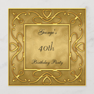 Gold auf der Party Einladung zum Geburtstag