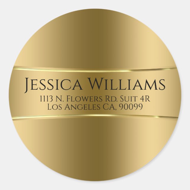 Gold auf Gold-Klassik-Round-Aufkleber Runder Aufkleber (Vorderseite)