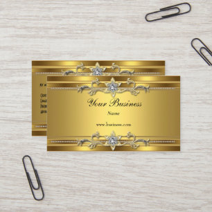 Gold auf Gold Schwarz Elegant Klassisch Juwel Visitenkarte
