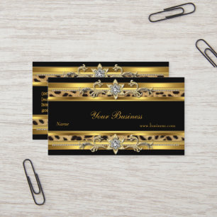 Gold auf Gold Schwarz Elegant Klassischer Schmuck Visitenkarte