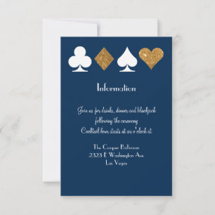 Gold auf Navy Blue Las Vegas Wedding Info Insert Einladung
