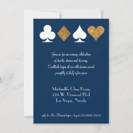 Gold auf Navy Blue Las Vegas Wedding Reception Car Einladung