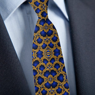 Gold auf Saphir-Formalpattern Krawatte