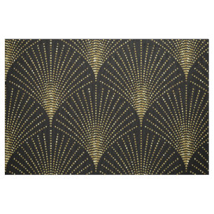 Gold auf schwarzen Kunst-Deko geometrischen Muster Stoff