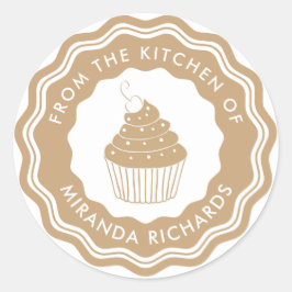 Gold aus der Küche der hausgemachten modernen Bäck Runder Aufkleber