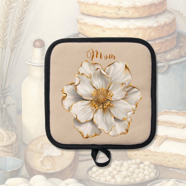 Gold ausgeglichene Blüten Topflappen (Von Creator hochgeladen)