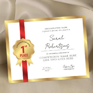Gold-Auszeichnung Roter Band 1. Platz Gewinner Aus