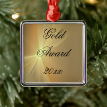 Gold Award Metal Ornament