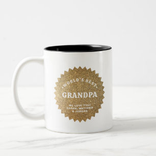 Gold Award World's Best Opa Personalisiert Zweifarbige Tasse
