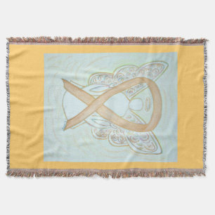 Gold Awareness Ribbon Angel Custom Throw Blanke Decke
