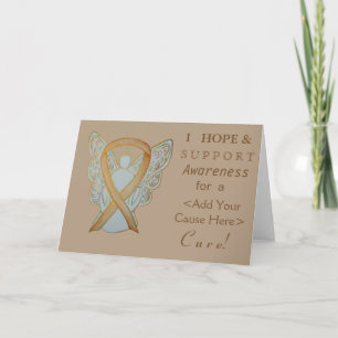 Gold Awareness Ribbon Custom Ursache Engel Cards Karte