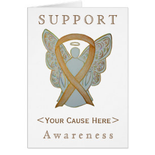 Gold Awareness Ribbon Engel individuelle Karte