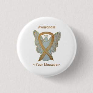 Gold Awareness Ribbon Kindheit Krebs Engel Button