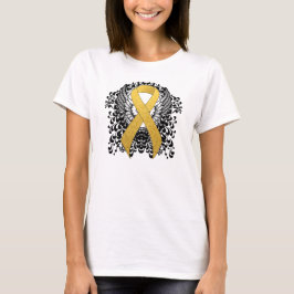 Gold Awareness Ribbon mit Flügeln T-Shirt