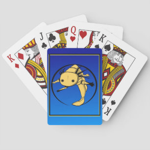 Gold Axie on dark blue Playing cards Spielkarten
