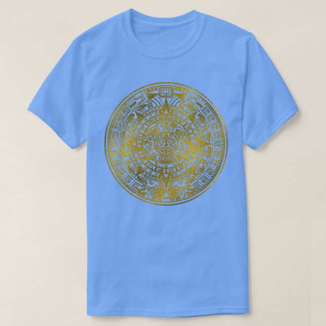 Gold Aztec Inca Maya Kalender T-Shirt (Design vorne)