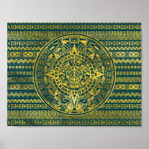 Gold Azteken Inka Mayakalender Poster