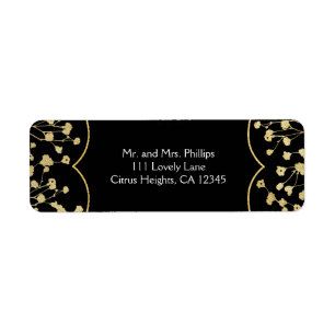 Gold Baby's Breath Florale Elegante Schwarze Hochz