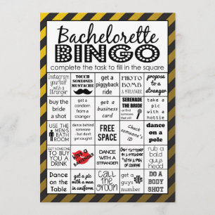 Gold Bachelorette Bingo, Party Game, Challenge Einladung