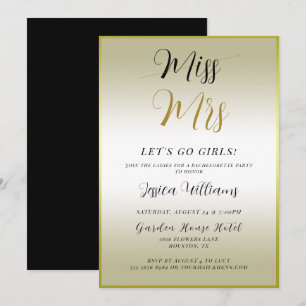 Gold Bachelorette Einladung