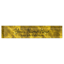 Gold Background - Anpassbare Schreibtisch-Namenssc Namensplakette
