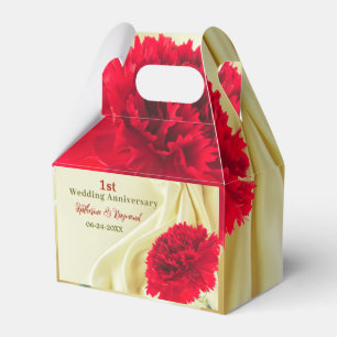 Gold Background Carnation zum 1. Hochzeitstag Geschenkschachtel