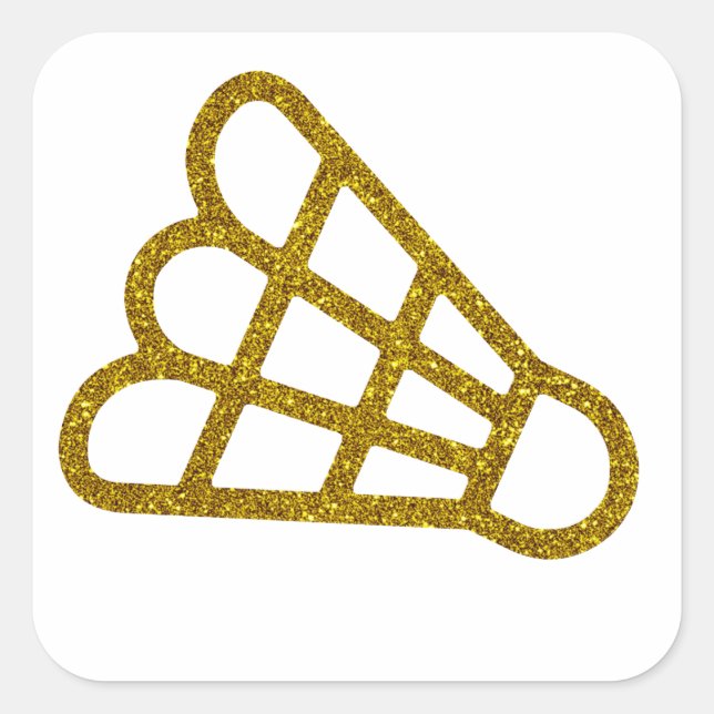 Gold Badminton Sticker (Vorderseite)