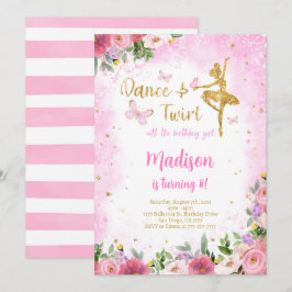 Gold Ballerina Einladung
