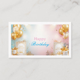 Gold Balloon Birthday Enclosure Card Begleitkarte