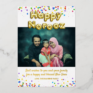 Gold Balloon Happy Norooz Persian New Year Folien Feiertagskarte