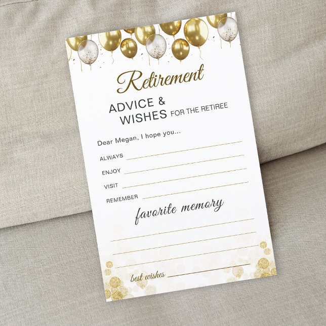 Gold Balloon Happy Retirement Favorite Memory Card (Gold Balloon Happy Retirement Favorite Memory Card)
