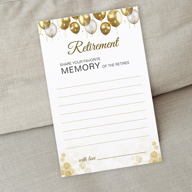 Gold Balloon Happy Retirement Share A Memory Card (Gold Balloon Happy Retirement Share A Memory Card)