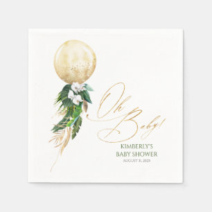 Gold Balloon Tropical Greenerenerland Garland Baby Serviette