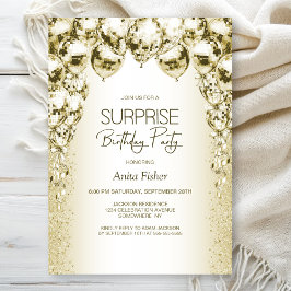 Gold Balloons aller Altersüberraschungen Geburtsta Einladung