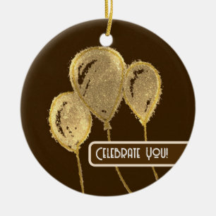 Gold Balloons feiern Sie Keramik Ornament