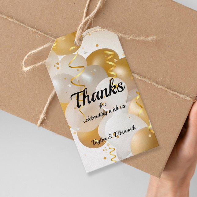 Gold Balloons Gastgeschenk Geschenkanhänger (Von Creator hochgeladen)