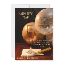 Gold Balloons New Year Champagne Flute
