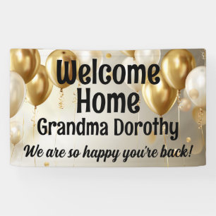 Gold Balloons Personalisiert Welcome Zuhause Sign Banner