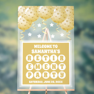 Gold Balloons Rente Party Willkommen Mattiert Acrylschild