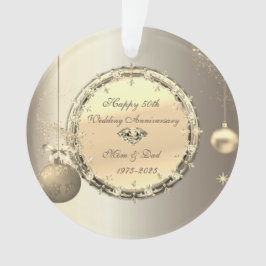 Gold Balls Diamonds 50. Hochzeitstag Ornament