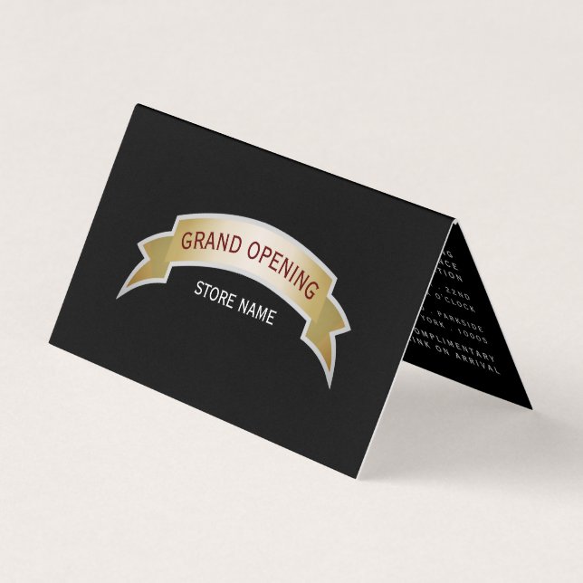Gold Banner Grand Opening Zeremonie Foto/Karte Kar Visitenkarten (Vorderseite)
